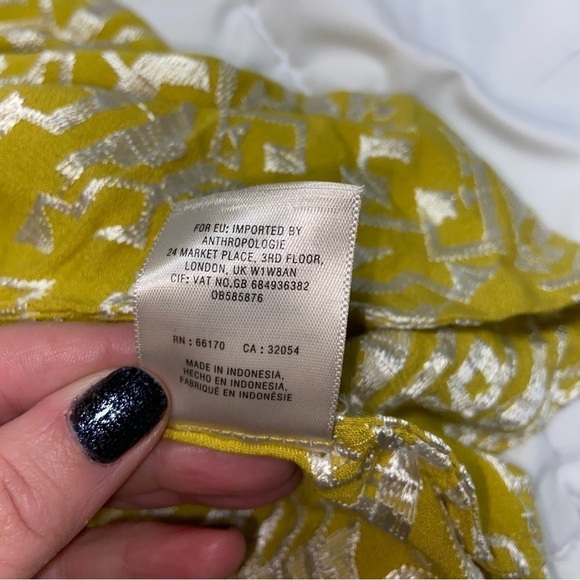 Anthropologie • Floreat | Yellow One Shoulder Embroidered Tank Bohemian medium - Picture 6 of 10